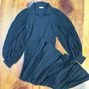 by TiMo Women's Jumpsuit Small Pleated Long Sleeve Balloon Collared Career DD12